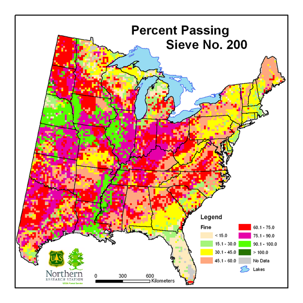 Percent soil passing sieve No. 200 (fine)