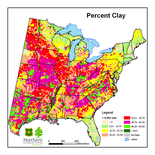 Percent clay (< 0.002 mm size)